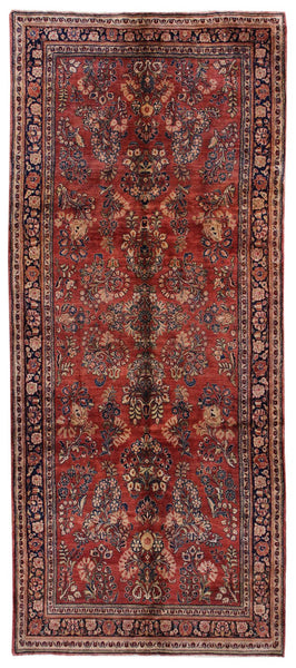 Antique Sarouk Handwoven Traditional Rug