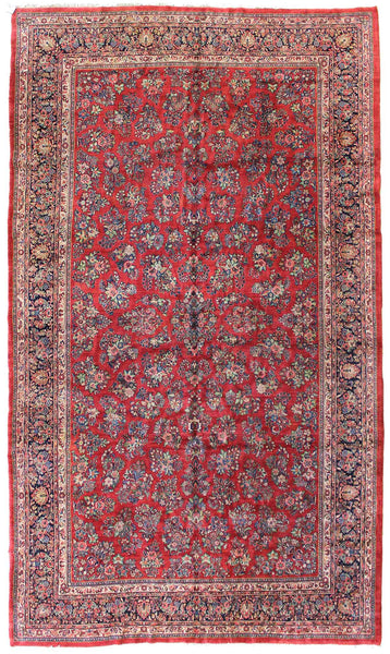 Antique Sarouk Handwoven Traditional Rug