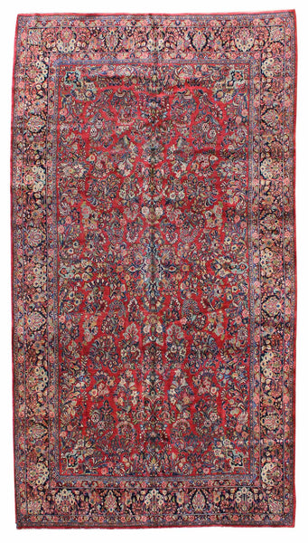 Antique Sarouk Handwoven Traditional Rug