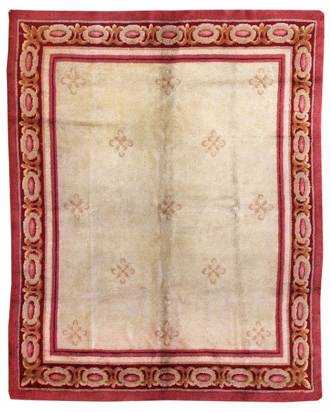 Antique Savonnerie Handwoven Traditional Rug