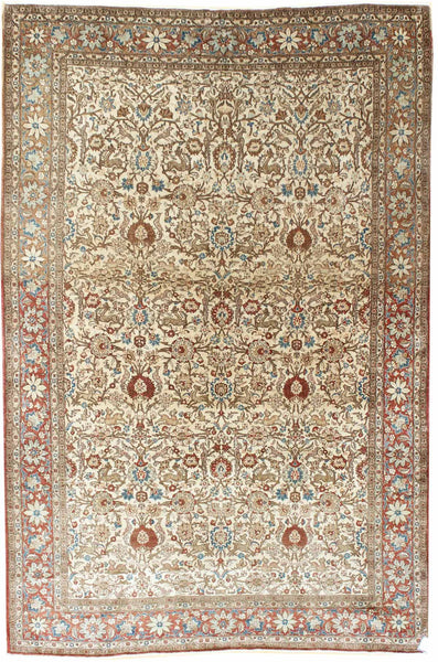 Antique Tabriz Handwoven Traditional Rug