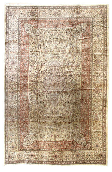 Antique Tabriz Handwoven Traditional Rug