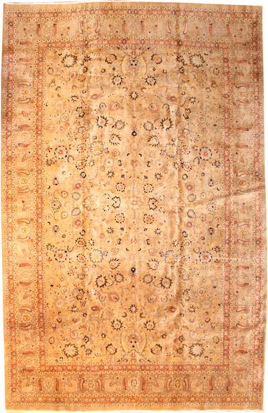 Antique Tabriz Handwoven Traditional Rug