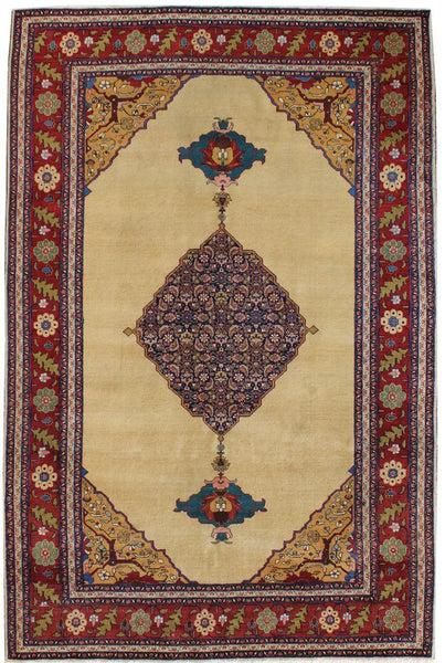 Antique Tabriz Handwoven Traditional Rug