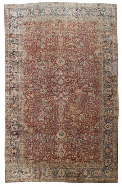 Antique Tabriz Handwoven Traditional Rug