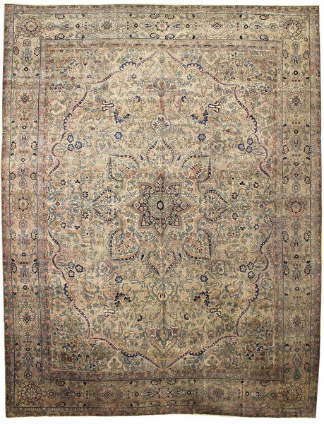 Antique Tabriz Handwoven Traditional Rug