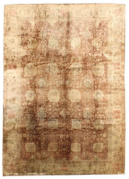 Antique Tabriz Handwoven Traditional Rug