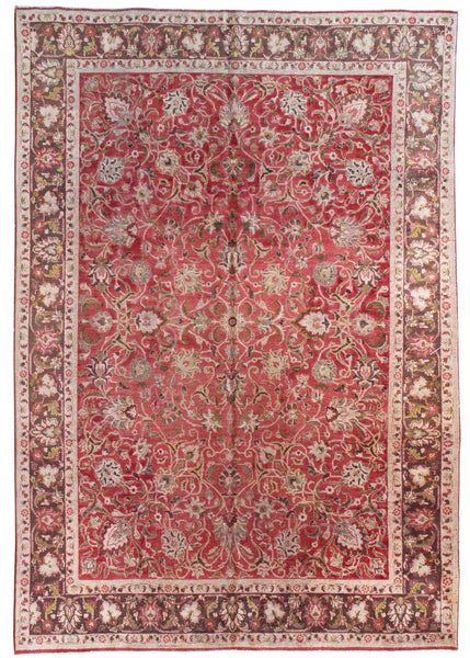 Antique Tabriz Handwoven Traditional Rug