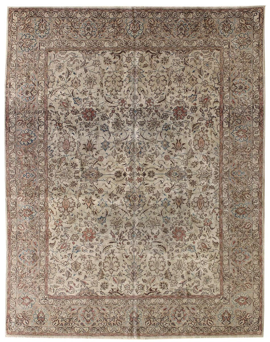 Antique Tabriz Handwoven Traditional Rug