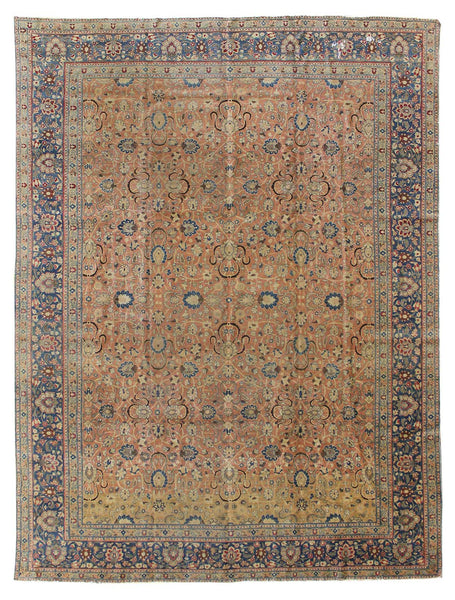 Antique Tabriz Handwoven Traditional Rug