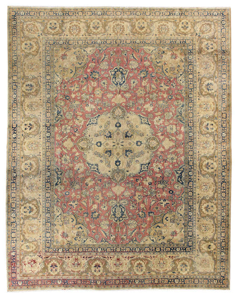 Antique Tabriz Handwoven Traditional Rug