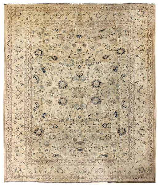 Antique Tabriz Handwoven Traditional Rug