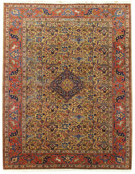 Antique Tabriz Handwoven Traditional Rug