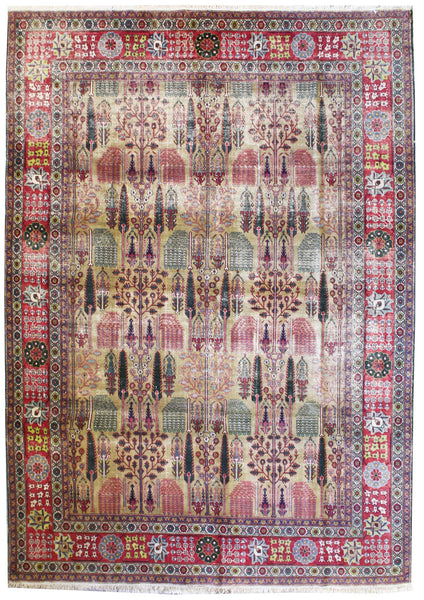 Antique Tabriz Handwoven Traditional Rug