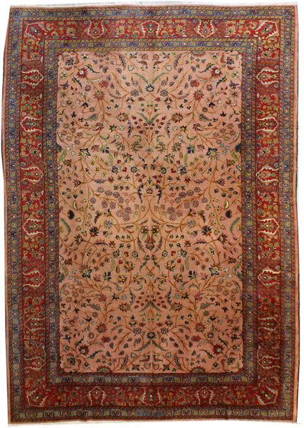 Antique Tabriz Handwoven Traditional Rug