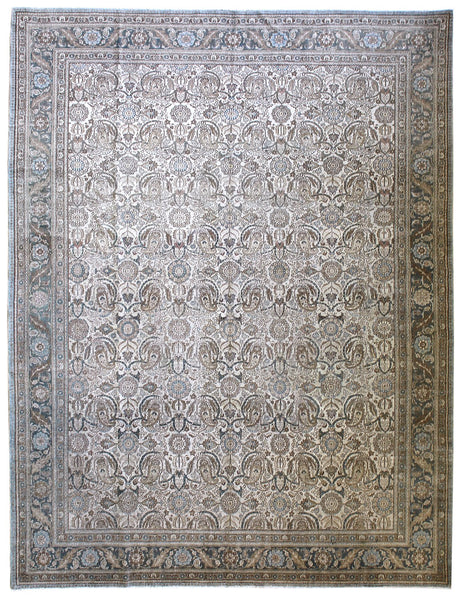 Antique Tabriz Handwoven Traditional Rug