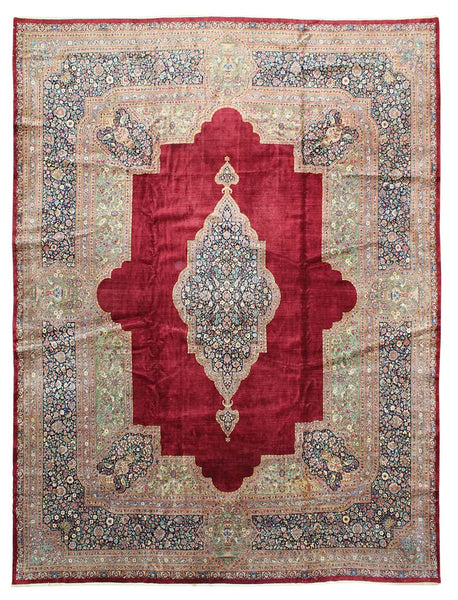 Antique Vase Kerman Handwoven Traditional Rug