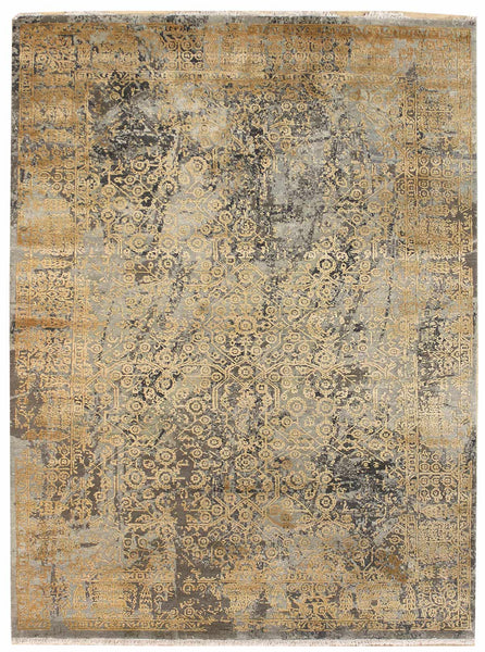 Erased Motif Handwoven Transitional Rug