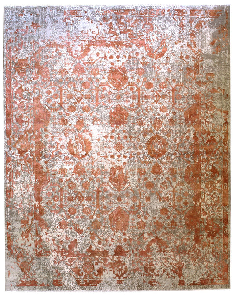 Erased Motif Handwoven Transitional Rug