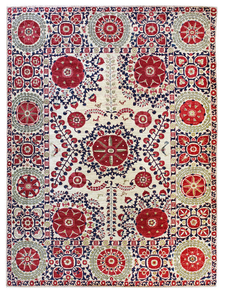 Suzani Handwoven Transitional Rug