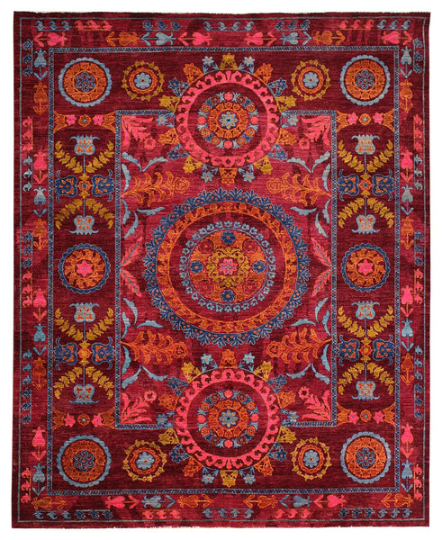 Suzani Handwoven Transitional Rug