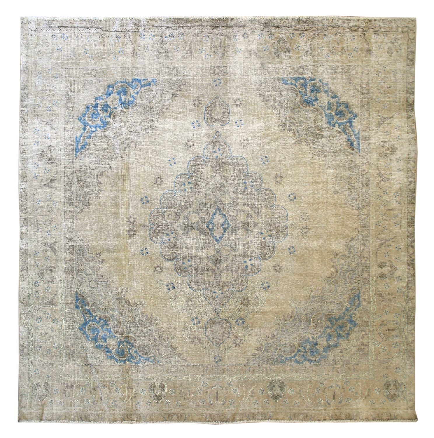 Vintage Tabriz Handwoven Transitional Rug