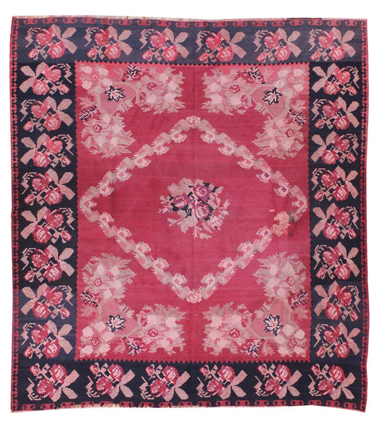 Antique Bessarabian Handwoven Tribal Rug