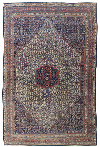 Antique Bijar Handwoven Tribal Rug