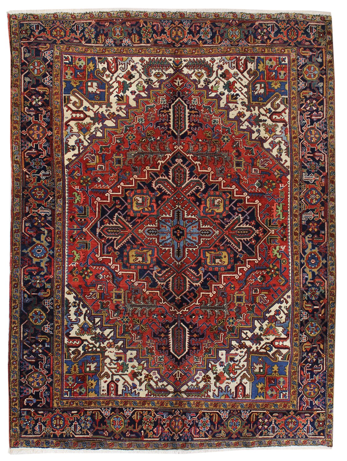 Antique Heriz Handwoven Tribal Rug