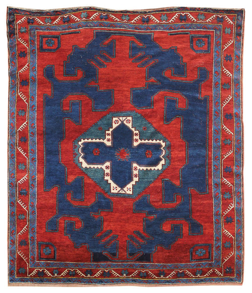 Antique Kazak Handwoven Tribal Rug