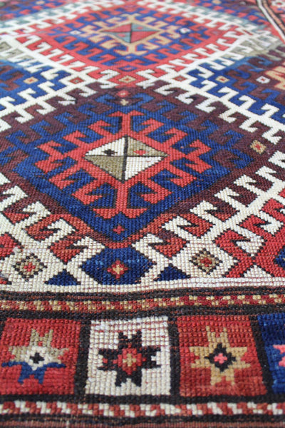 Antique Kazak Handwoven Tribal Rug, JF8007