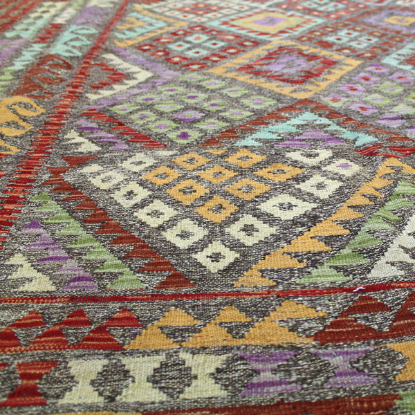 Uzbek Kilim Handwoven Tribal Rug, J59161