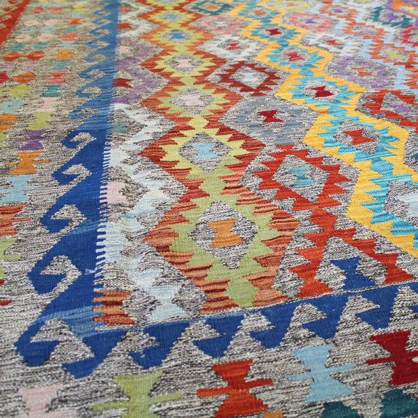 Uzbek Kilim Handwoven Tribal Rug, J59162