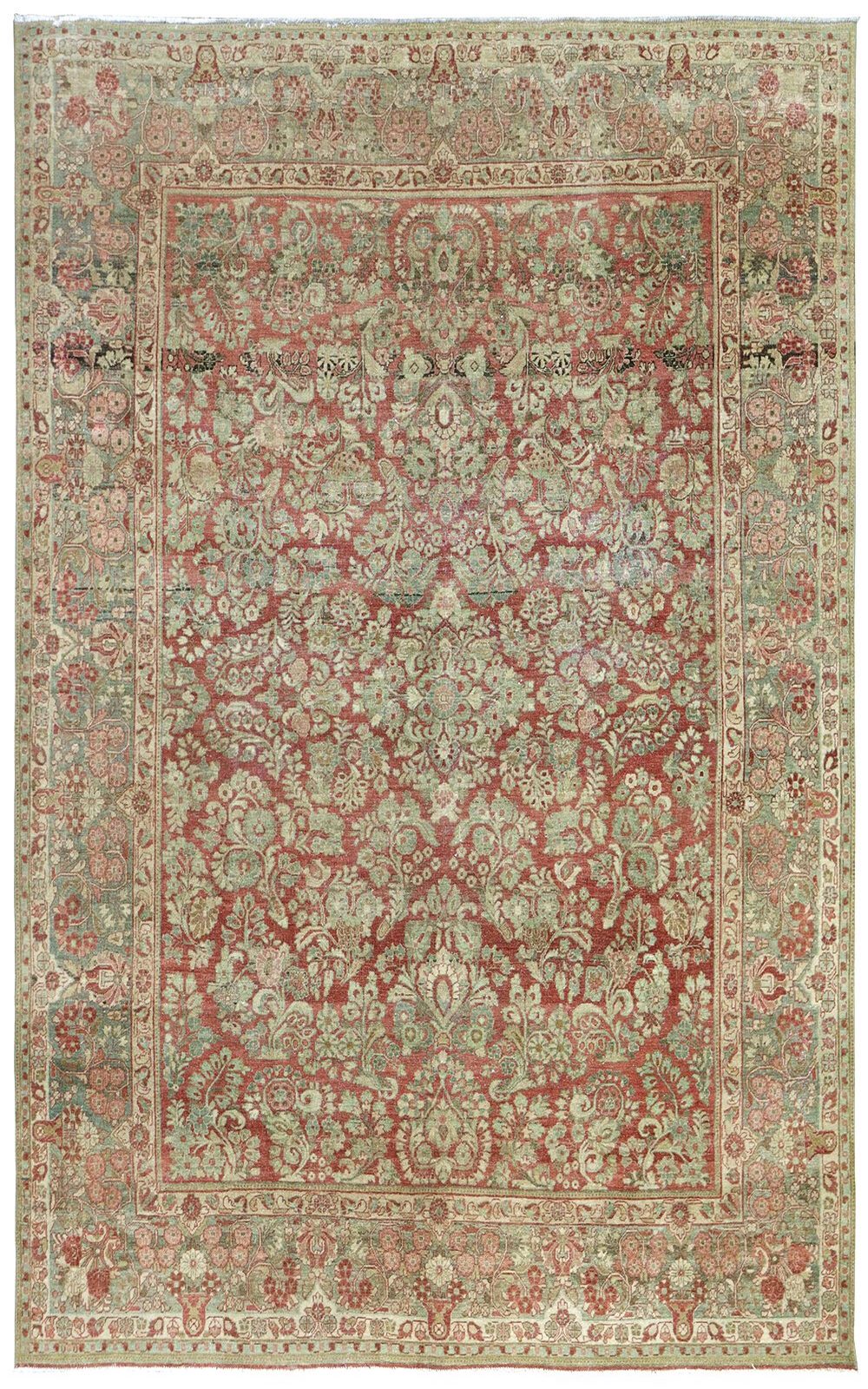 Vintage Euro Sarouk Handwoven Traditional Rug