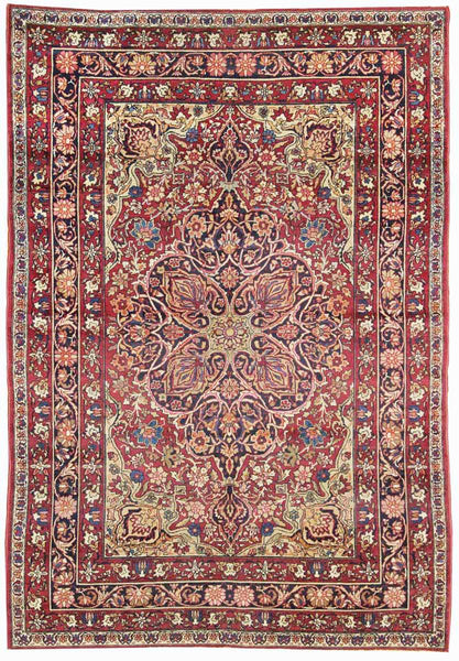 Antique Kerman Handwoven Traditional Rug