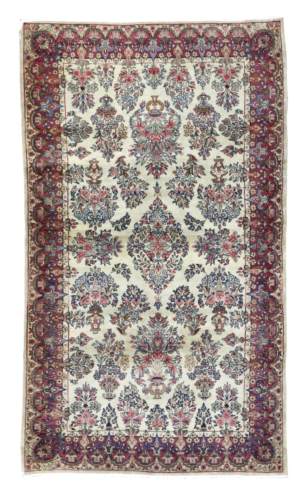 Antique Kerman Handwoven Traditional Rug