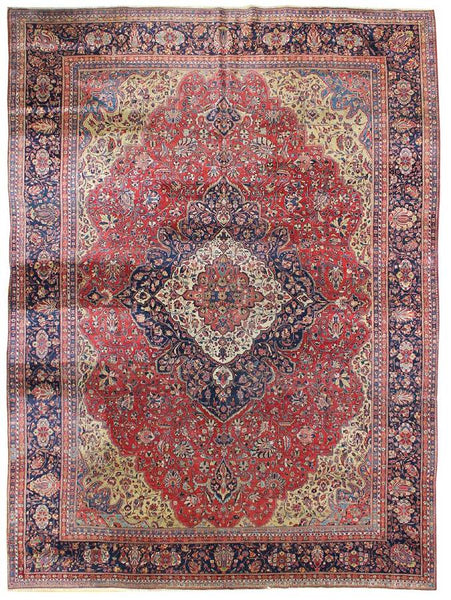 Antique Sarouk Handwoven Traditional Rug