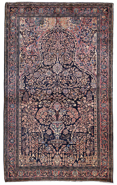 Antique Sarouk Handwoven Traditional Rug