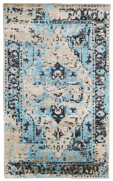 Erased Heriz Handwoven Transitional Rug