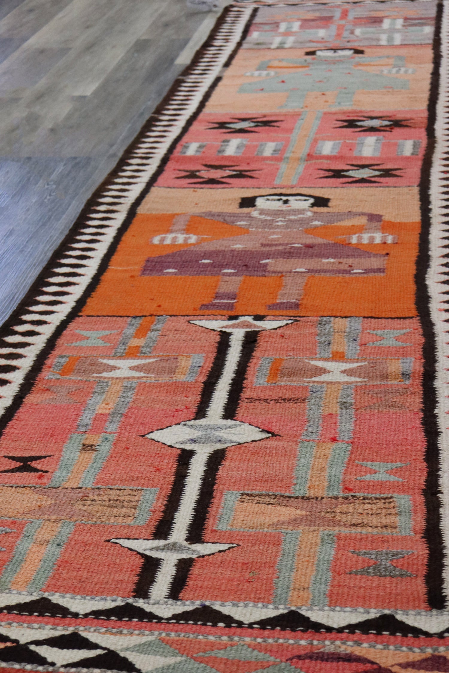 Vintage Herki Kilim Handwoven Tribal Rug, J66570