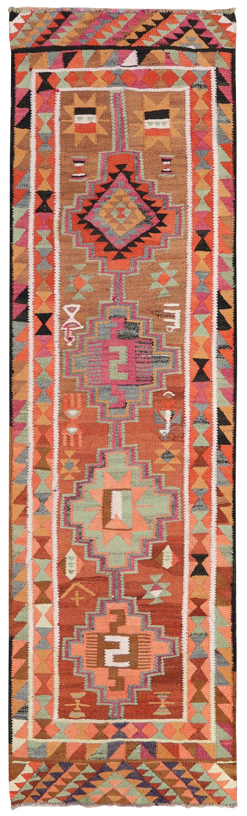 Vintage Herki Kilim Handwoven Tribal Rug