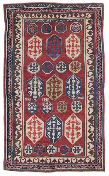 Antique Kazak Handwoven Tribal Rug