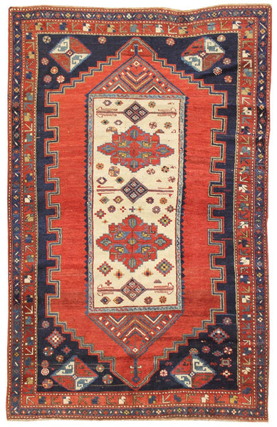 Antique Kazak Handwoven Tribal Rug