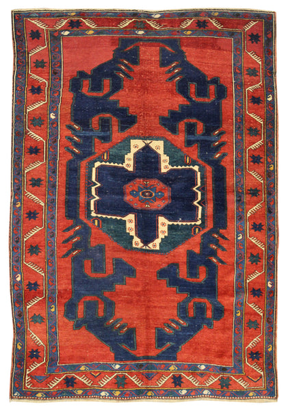 Antique Kazak Handwoven Tribal Rug