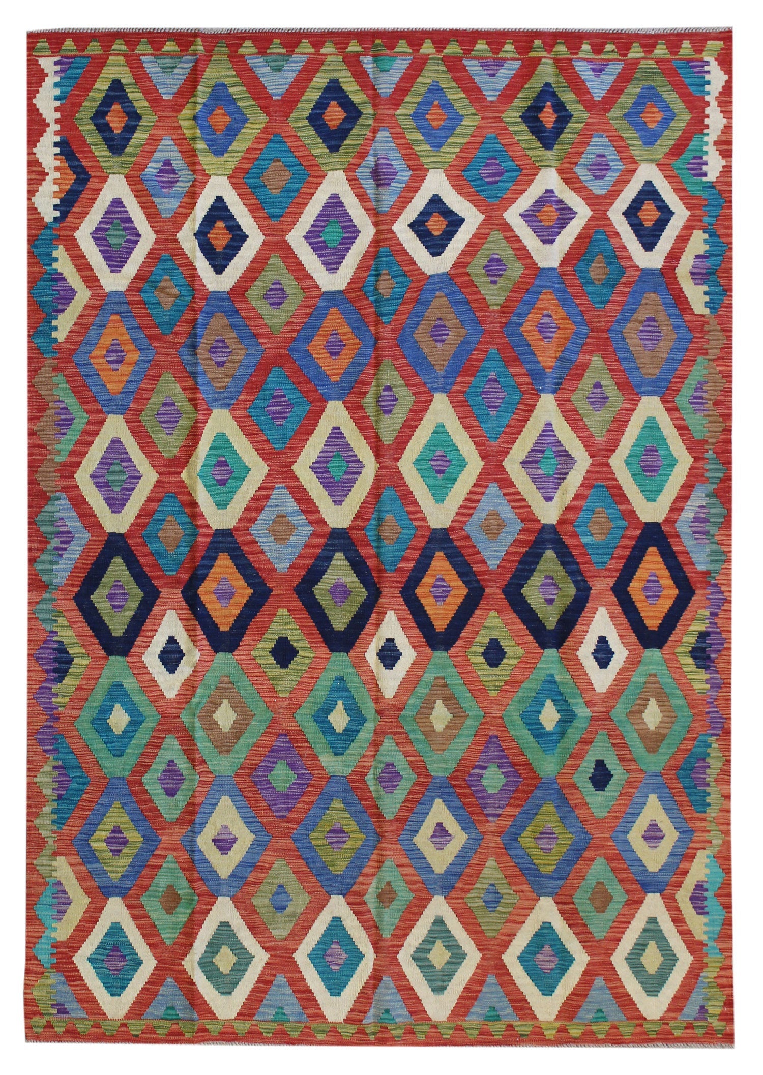 Uzbek Handwoven Tribal Rug