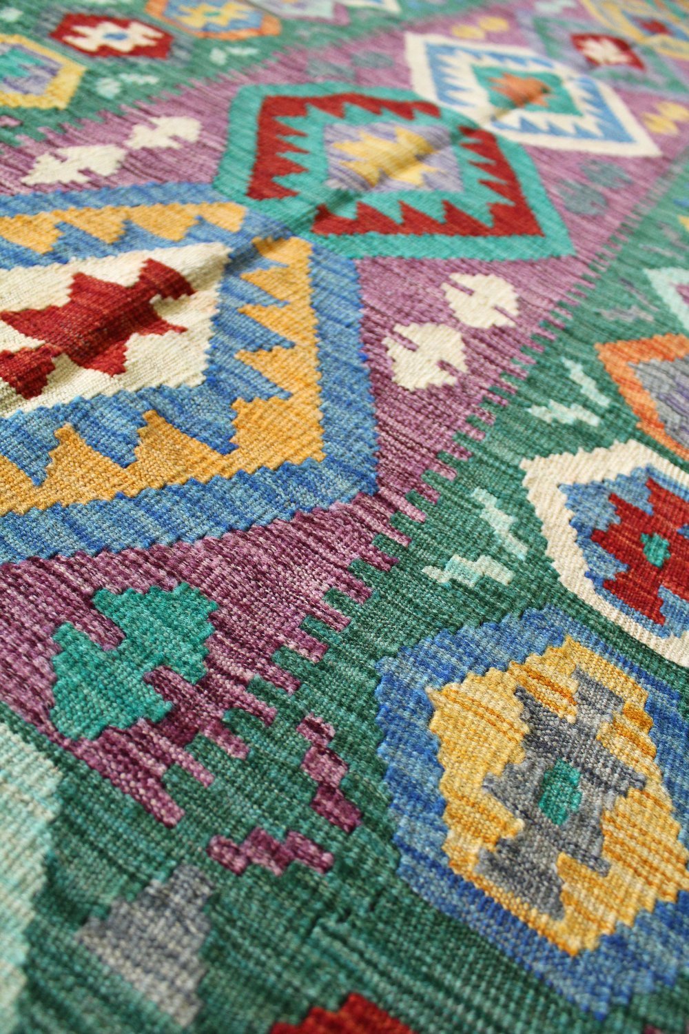 Uzbek Handwoven Tribal Rug, j59991