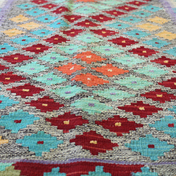 Uzbek Kilim Handwoven Tribal Rug, J59207